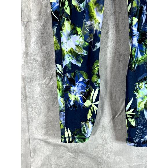 X BY GOTTEX Women's Blue Dark Floral Rachel Pull-On Ankle Leggings SZ S - Picture 10 of 11